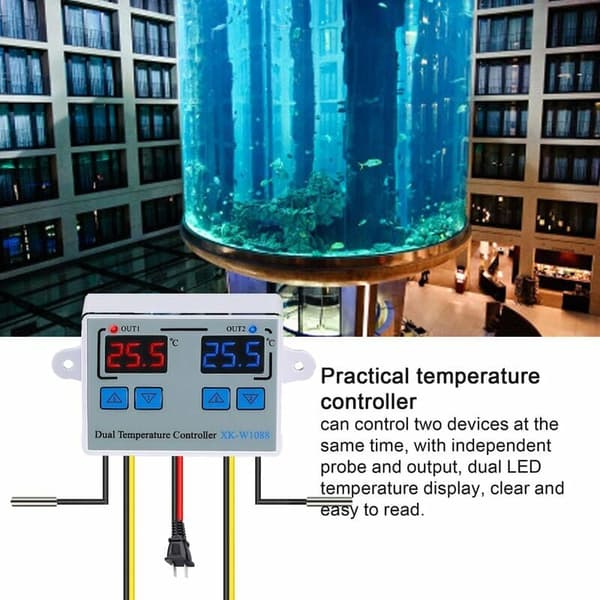 Digital LED Temperaturregulator til Inkubation, Programmerbar Opvarmning Køling med Bredt Temperaturmålingsområde og Rustfri Stålprober