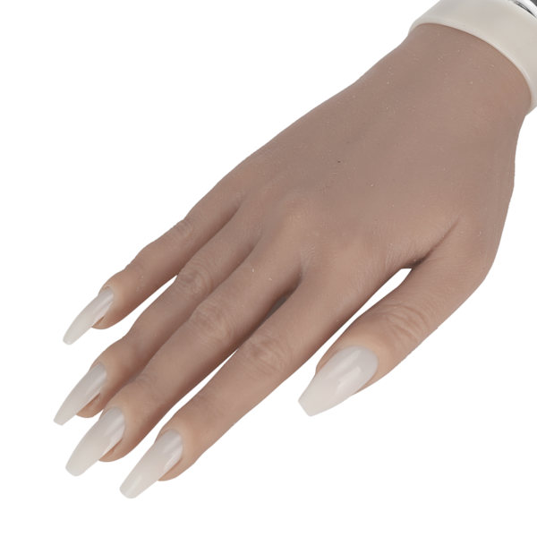 Nagelkonstövningshand Silikonböjliga leder Falska nagelspetsar Handmannequin för nagelsalong #01