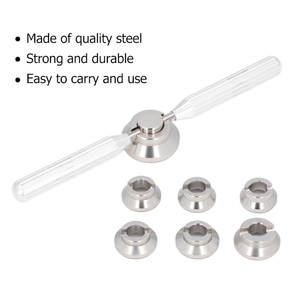 Urverktygsset med 7 Dies för att öppna och reparera klockor - Stålväxel, baksida, aluminiumlegering för urmakare och reparatörer
