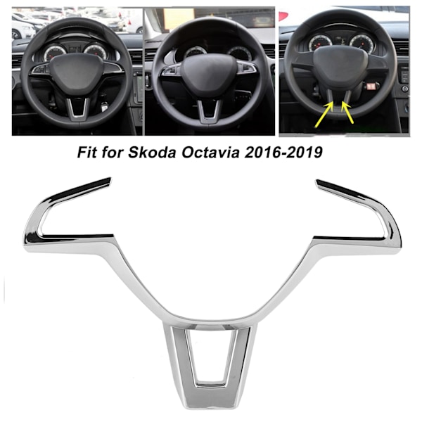 Ratstyrepanel Dækning Bezel Ramme Trim Dekoration Passer til Skoda Octavia 2016‑2019 Sølvbelægning