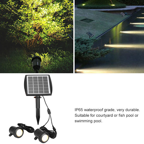 Solcelled Opladning Akvarium Fiskedam Swimmingpool Under Vand Lampe Lys Vandafvisende