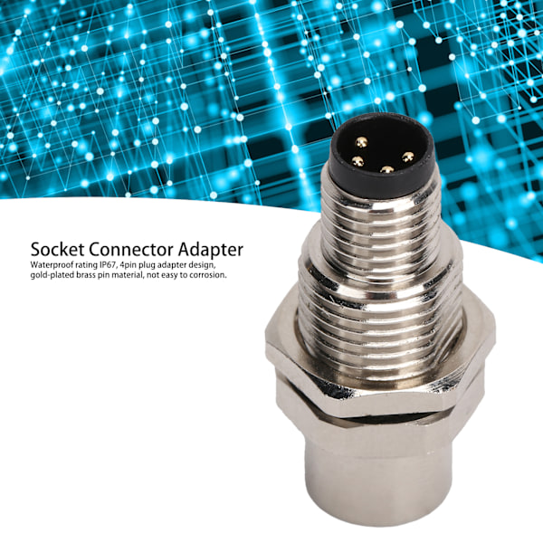 M8‑I4 Messing Industrielt Stikadapter M8 IP67 Vandtæt Stik 4-polet Stikadapter
