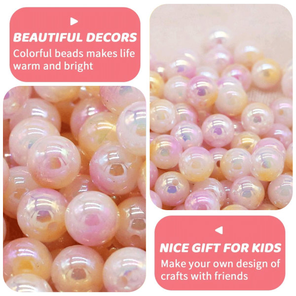 Gradient Imitation Pearl Beads Gemstone Round Pärlor för smycken