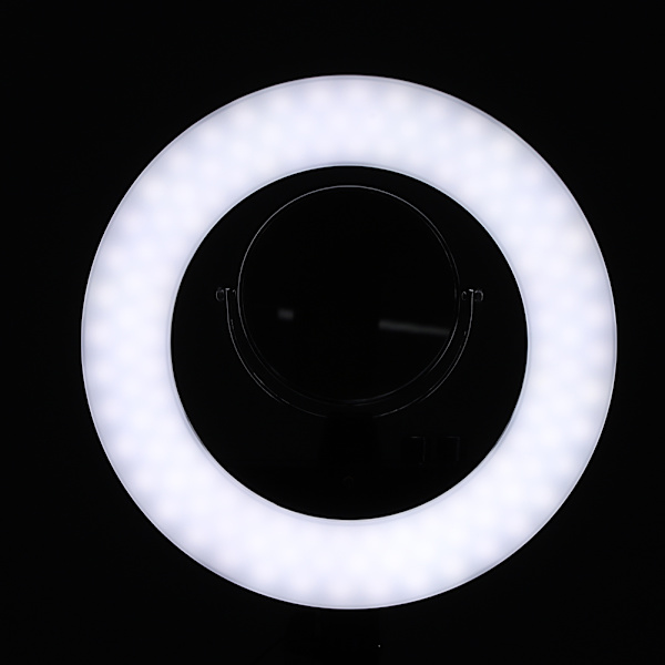 14 Tuuman LED Himmennettävä Valokuvaus Selfie-rengasvalo Live-lähetykseen Kosmetiikan Täyttövalona (Musta) 110-240V EU-pistoke