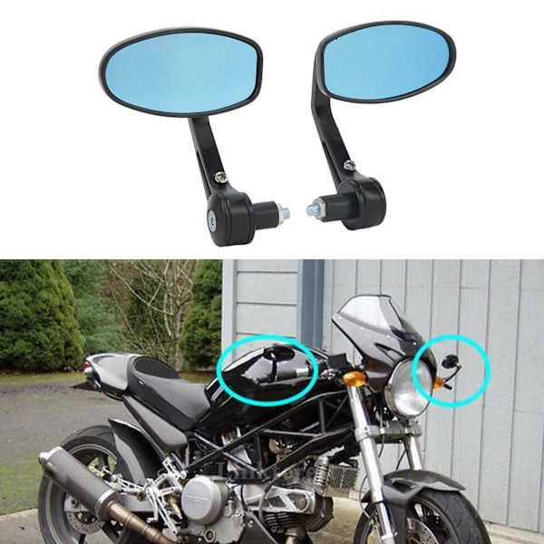 1 Par 7/8in Motorcykel Bakspejle Universal Styrstang Endespejl Udskiftning til Suzuki GSF1250 GSF600