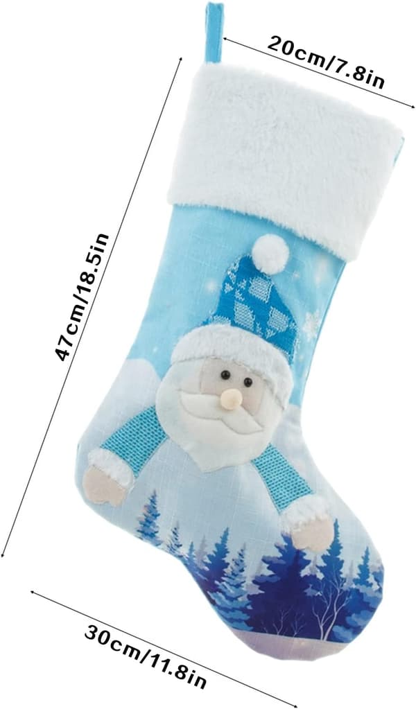 4-pakning julestrømpe, 45 cm store julepyntestrømper med LED-lys, barnestrømper med til jul Snowman