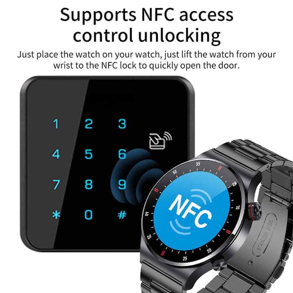 Smartwatch Bluetooth Sportsur D/Rustfrit stål black