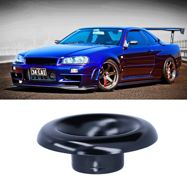 73mm/2.9in Kort Ram Kaldluftinntak Turbo Horn Aluminium Velocity Stack Adapter Svart