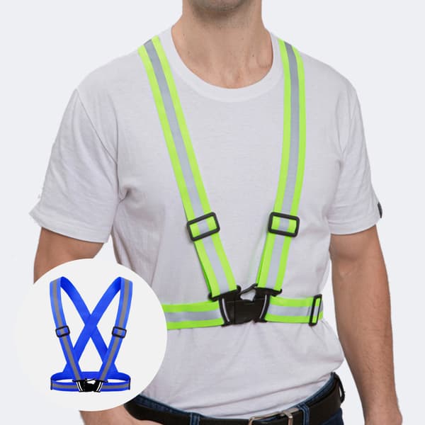 Elastisk Justerbar Refleksvest 1 Fuld Rem Nat Løb Trafik Nat Konstruktion 2 Fuld Vest Blue
