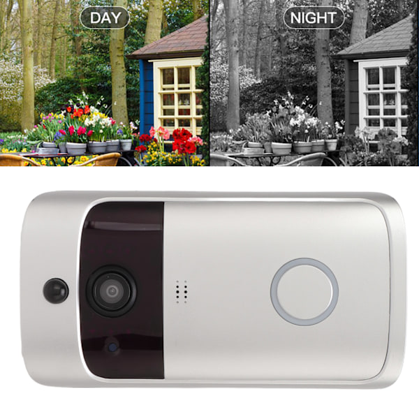 Trådløs Smart WiFi Videodørtelefon Dørklokke Infrarød Nattesyn 2 Vejs Samtale Bevægelsesdetektion til Hjemmesikkerhed