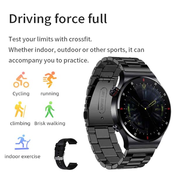 Smartwatch Bluetooth Sportsur D/Rustfrit stål black