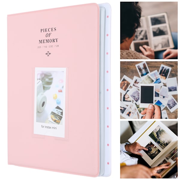 3-in-1 128 Taskun Universal Photo Album PVC Business Card Holder Polaroid MiniPinkille