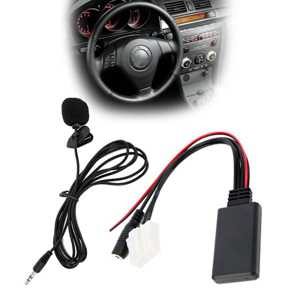 Mikrofonadapter Aux-lydkabel Bluetooth 5.0 150 cm Længde Udskiftning til Mazda 2/ 3/ 5/ 6