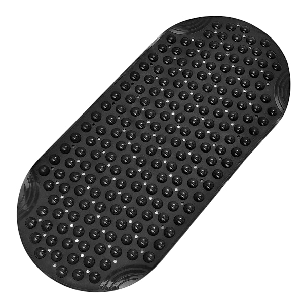 Kylpyammematto Suihkumatto Liukumaton, 88*40cm, Kylpyammeen Lattiamatto Imukappaleilla ja Viemärireikiä black