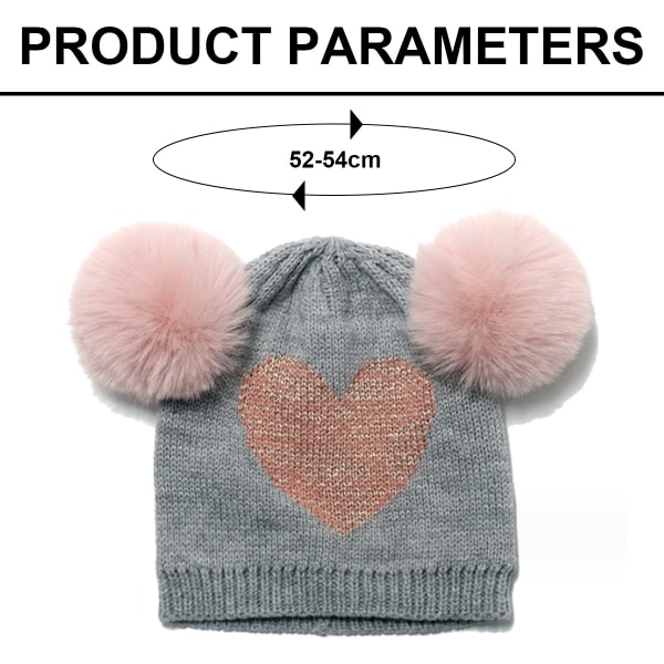 Hue til kvinder - 2 Pom-ører Kabelstrik Vinter Varm Fleece Hat - Wo