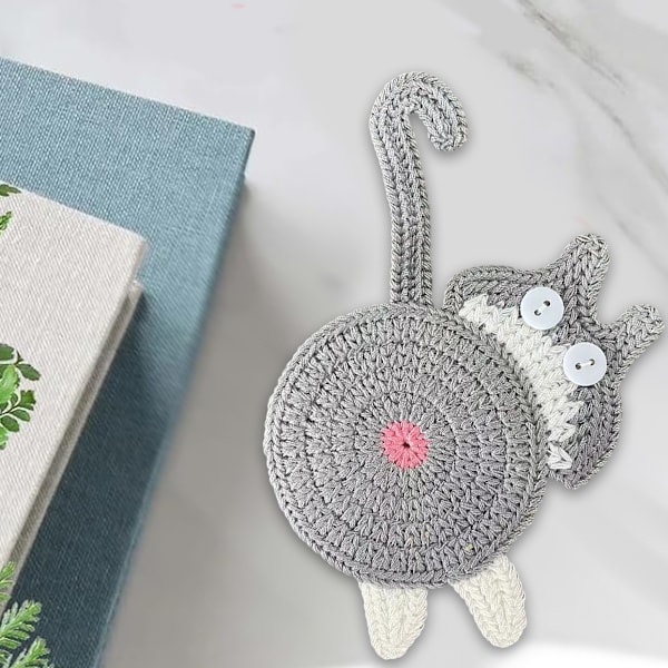 Kattgaver for katteelskere - Katt-underlag i vevd, kreativt og søtt design - Isolerende underlag for kaffe og te - Skrivebordsgaver Style 1