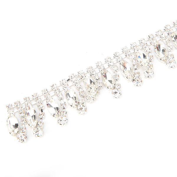 DIY Handgjorda Kristallglas Strass Dekorationer Sy Tassel Kedja Kläder Applikationer #2