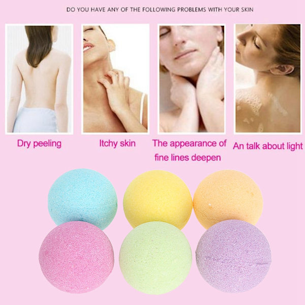 MELAO 6-pack Herbal Badbomber Bad Spa Överraskning Doft Organisk Bubbelbad Saltkula