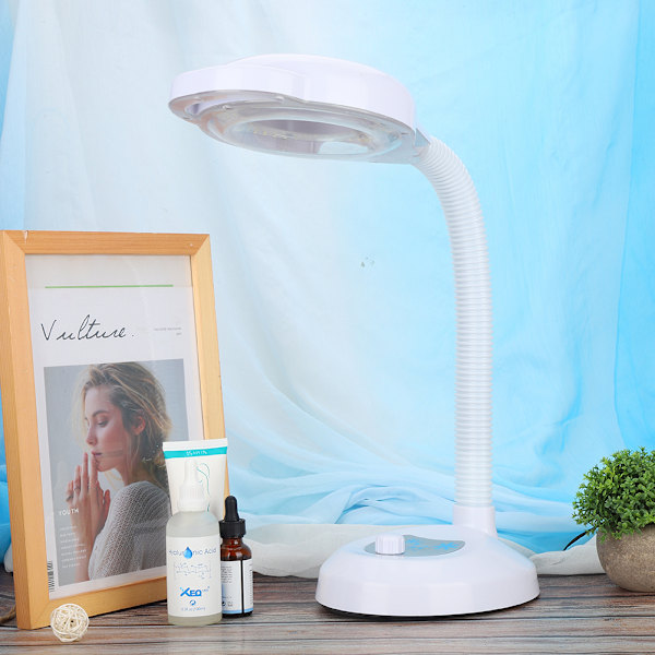 LED Tattoo Gulvlampe Neglekunst Lampe Justerbar Grader Forstørrelsesglas Koldt Lys EU Stik 220V