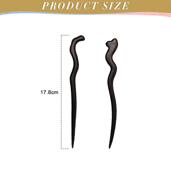 2pcs Wooden Hair Stick For Hair Fork For Women Long Hair,