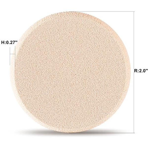2 stk runde sminkesvamper med 1 reiseveske, Beauty Face Primer Compact Powder Puff, Blender Sponge Erstatning for Cosmetic Flawless Foundation,