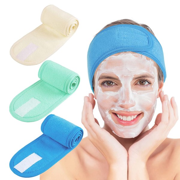 Spa Facial Headband Meikkipääpanta Säädettävä pyyhe kasvoille