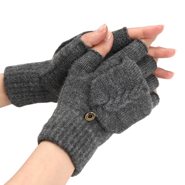 Lämpimät sormettomat hanskat naisille, miehille, Convertible Winter Fingerl
