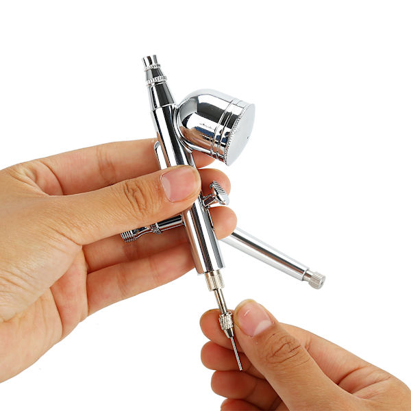 Gravity Feed Dobbelvirkende Airbrushsett Sprøytepistol For Kakedekorering/Neglekunst (130S)
