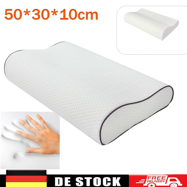 Afslappende cervikal pude til smertelindring, ergonomisk design sikrer korrekt spinal justering, langsom rebound memory foam til dyb søvn og