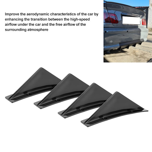 Blank spoiler bakre stötfångare diffusor kit med monteringsskruvar universal