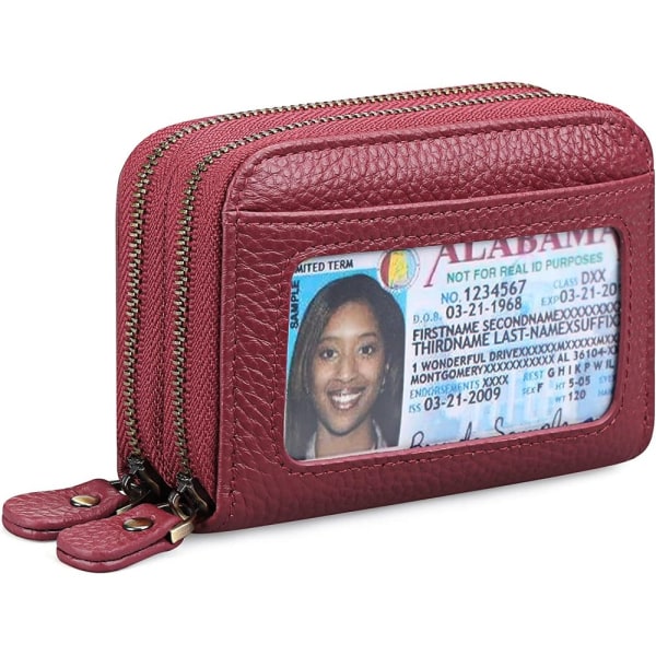 Liten lommebok i ekte skinn for kvinner med RFID