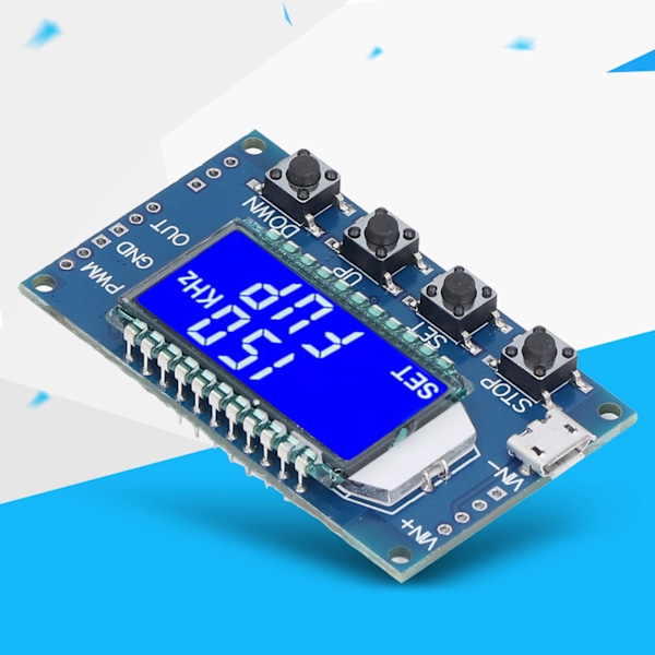 PWM Puls-Kvadratvågssignalgeneratormodul med LCD-display och justerbar frekvens