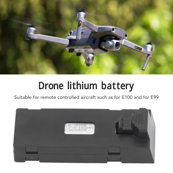 RC Drönare Litiumbatteri 1800mah 3.7V Överladdningsskydd Litiumbatteri för E100 E99