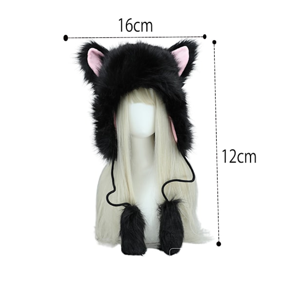 Katt Djur Tema Luva Mössor Öronlapp Mössor Vinter Mjuk Fluffig Plu