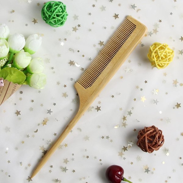 Bambu Detangler av Premiumkvalitet, Utsökt Hantverk Bambukam för Tupering av Hårstrån Efter Styling Skonsam Mot Känslig Hud Förbättrar Grooming