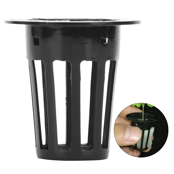 Nätkrukor med bred kantdesign, återanvändbara krukor för hydroponisk odling av frukt, grönsaker och orkidéer, 100 stycken