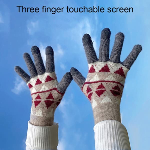 Vinter Touch Screen Handsker Blomsterprint Holder Varmen til Kvinder og Mænd