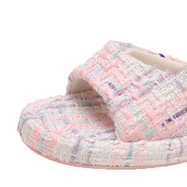 Høye sandaler med ankelrem for kvinner, pustende, sklisikre, åpne tær, stropper, firkantede hæler for sommer, blomstermønster, størrelse 38