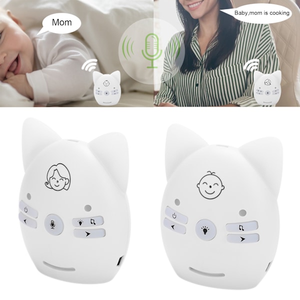 Wireless Audio Baby Monitor Two Way Talk Baby Monitor with Night Light Music (100-240V)(EU Plug )