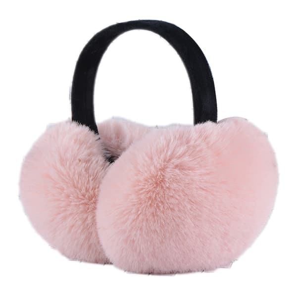 Dam Vinter Varma Öronmuffar med Mjukt Foder, Sött Pannband pink