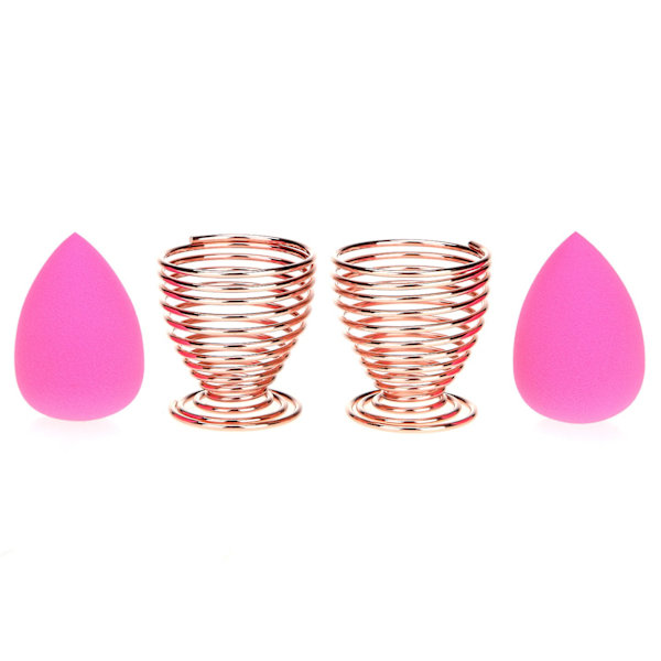 Skønhedssvampblenderholder,(3-pak roseguld) Makeupsvamp Tørringsstativ Opbevaring Æggepulverpuff Display Stand 3 stykker$Beauty Svampblender