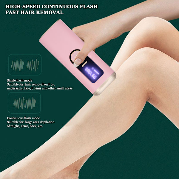 990000 Flash-IPL-hiustenpoistolaite Fotoni-ihon nuorentaminen Depilator (EU-pistoke 110-240V) Vaaleanpunainen