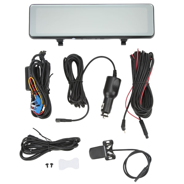 10,1 tum Spegel Dash Cam HD 4K IPS Full Touch Screen 170° Vidvinkel Dubbla Linser med Carplay Funktion för Bil