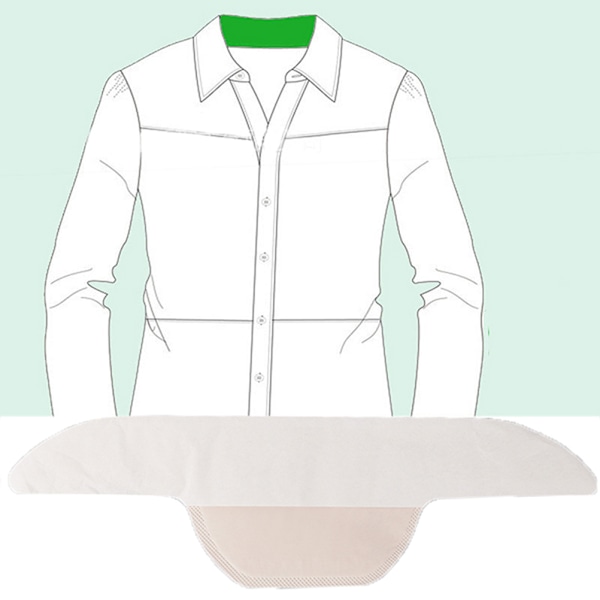 Självhäftande Svettabsorberande Pads för Män Kvinnor, Kragskydd Absorberar Svett, 3D Kantpressning Vattenlåsning, SMS Non-woven Material, 10 st, Osynliga