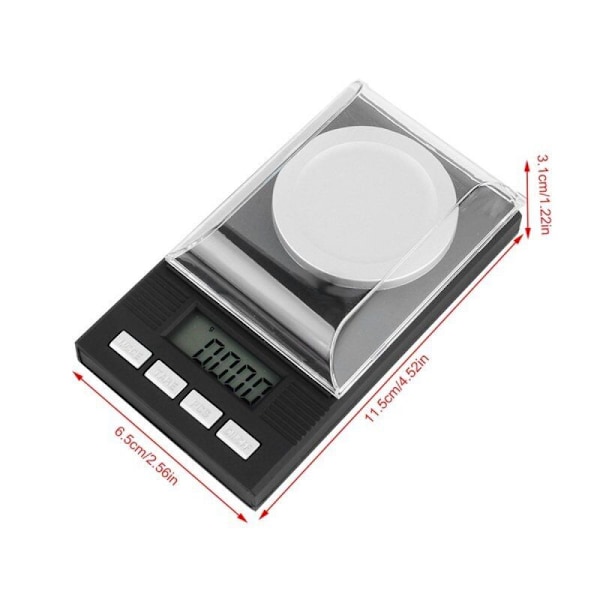 Digital Juvelvåg, Portabel Design Milligramvåg med Hög Precision 0.001g Intervall för Multifunktionell Mätning, Stor LCD-Display Smycken