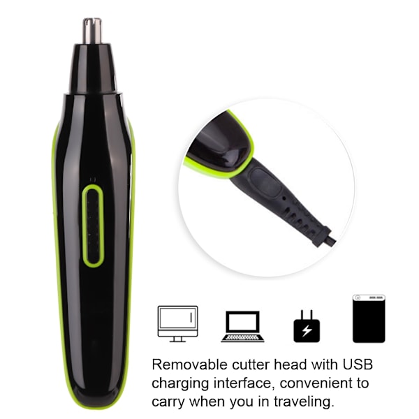 Användarvänlig trimmer för ansikts- och kroppshår, batteridriven, multifunktionell 5-i-1 grooming kit med intelligent anti-nyp design och