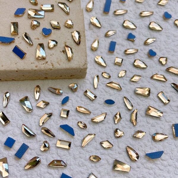 150 stk Crystal Nail Rhinestones Sett, Multi-Shape 3D Diamond