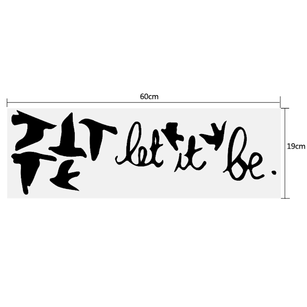 Sort PVC Vægsticker Let It Be Citat Vinyl Dekal Hjem Studieværelse Dekoration Aftagelig