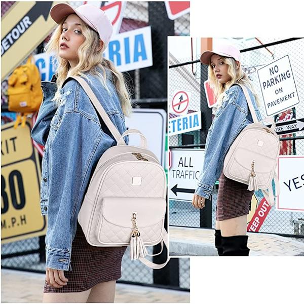 Atarni Kvinders Lille Elegant Læderrygsæk - 3 i 1 Casual Daypack Rygsække Håndtaske Moderne Rygsæk City Rygsæk Lille PU Læder Daypack til