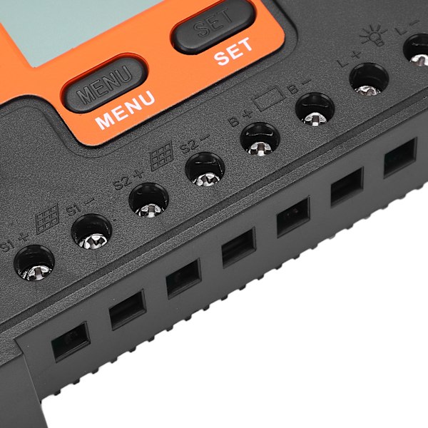 PWM Solarkontroller 12V/24V Automatisk Identifiering Vattentät 28AWG Till 10AWG 20A Solarkontroller med 2 USB 5V Utgång LCD